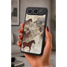 BG AKSESUAR General Mobile Gm 26 Uyumlu Atlar Desenli Kamera Korumalı Darbelere Dayanıklı Kılıf