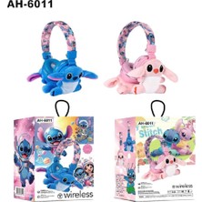 Azurtech Stitch AH-6011 Çocuk Bluetooth Kulaklık Peluş Oyuncaklı Kablosuz Kulak Üstü Kulaklık