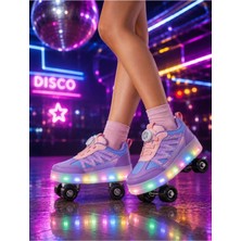 Rimex Sport Garantili Üst Kalite Çocuk Patenli Ayakkabı Işıklı 4 Teker Kaykay Sneaker Rahat Dayanıklı Ayakkabı