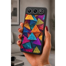 BG AKSESUAR General Mobile Gm 26 Uyumlu Üçgen Desenli Kamera Korumalı Darbelere Dayanıklı Kılıf