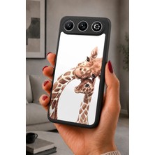 BG AKSESUAR General Mobile Gm 26 Uyumlu Zürafalar Desenli Kamera Korumalı Darbelere Dayanıklı Kılıf