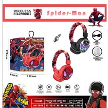 Azurtech Spider-Man AH-706E Işıklı Çocuk Bluetooth Kulaklık Kablosuz Kulak Üstü Kulaklık