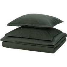 Ikea Luktvıcker Koyu Yeşil 240X220/50X60 cm Çift Kişilik Nevresim Seti