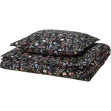 Ikea Brudkrusbar Siyahçok Renkli 150X200/50X60 cm Tek Kişilik Nevresim Seti