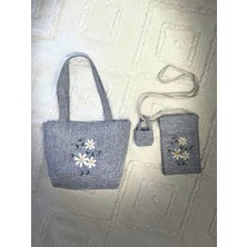 Ggart Handmade Bellıs 2’li Set Çanta, Telefon Çantası V49