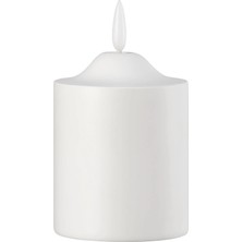 Ikea Smalom Beyaz 9 cm Led'li Blok Mum