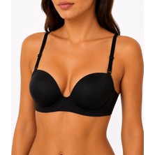 Çıkarılabilir Askı Straplez Balenli Destekli Push-Up Toparlayıcı Sütyen