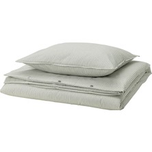 Ikea Solfıbbla Yeşilbeyaz 150X200/50X60 cm Tek Kişilik Nevresim Seti