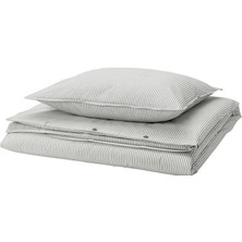 Ikea Solfıbbla Gribeyaz 150X200/50X60 cm Tek Kişilik Nevresim Seti
