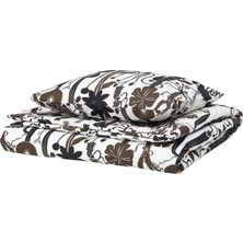 Ikea Lundskaftıng Beyazsiyahkahverengi 150X200/50X60 cm Tek Kişilik Nevresim Seti