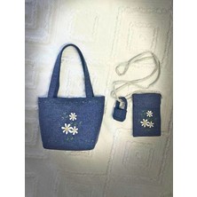 Ggart Handmade Bellıs 2’li Set Çanta, Telefon Çantası V51