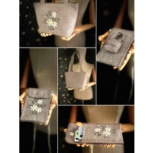Ggart Handmade Bellıs 2’li Set Çanta, Telefon Çantası V4