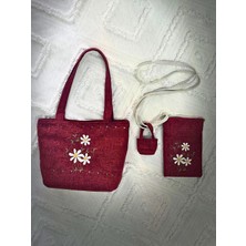 Ggart Handmade Bellıs 2’li Set Çanta, Telefon Çantası V27