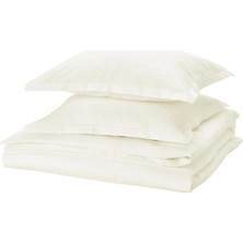 Ikea Luktvıcker Beyaz 240X220/50X60 cm Çift Kişilik Nevresim Seti