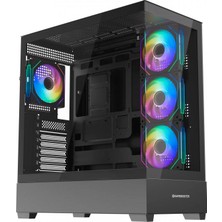 Gamebooster Nyvra Prıme E-Atx 4x Argb Pwm Fan 80+ Bronze Siyah 750W Gamıng Kasa
