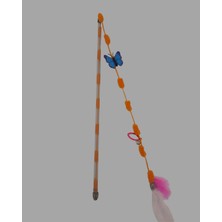 El Yapımı Tüylü Kedi Oltası 40 cm
