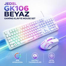 Jedel Gaming Beyaz Rgb Klavye Mouse Set