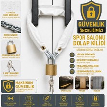 Hard Guard Paslanmaya Dayanıklı Zincirli Dolap Kilidi – Beyaz Suni Deri Kılıf ve 2 Anahtar