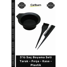 Carlburn #saçboyama Profesyonel Kuaför Malzemesi Siyah 3'lü Saç Boyama Seti Tarak Fırça Kase Plastik