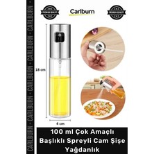 Carlburn Mutfak Zeytinyağı Sirke Sos Yağdanlık Sprey Başlıklı Şeffaf 100 ml Çok Amaçlı Spreyli Cam Şişe