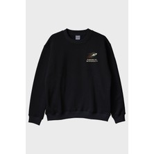 Lofux Improbability Roket Siyah Bisiklet Yaka Sweatshirt