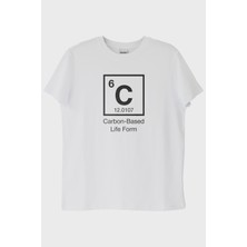 lofux Carbon-Based Life Form Baskılı Beyaz Tişört
