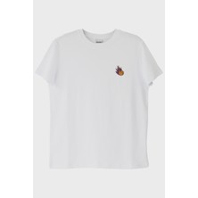 lofux Mor Alevli Saksafon Nakışlı Müzik T-Shirt