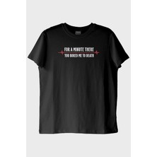 lofux You Bored Me to Death Tasarımlı Baskılı Siyah Tişört