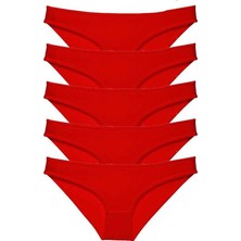 Sungur's Store 5 Adet Süper Eko Set Likralı Kadın Slip Külot Kırmızı