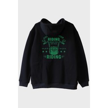 Lofux You Don't Stop Riding Motosiklet Tutkunu Siyah Hoodie