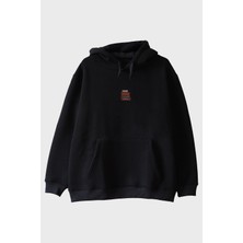 Lofux Daktilo Desenli Nakış Hoodie