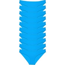 Sungur's Store 10 Adet Süper Eko Set Likralı Kadın Slip Külot Mavi