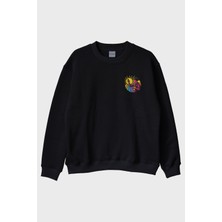 Lofux Marie Curie Siyah Bisiklet Yaka Sweatshirt