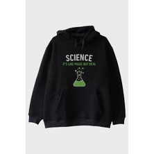 Lofux Bilim Sihir Siyah Hoodie