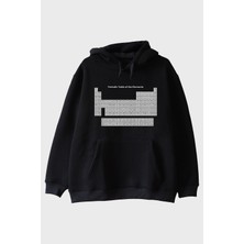Lofux Periodic Table Of The Elements Baskılı Siyah Hoodie