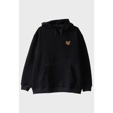 Lofux Sarı Puzzle Parçası Desenli Nakış Hoodie - Sevgililer Günü Çift Tişörtü