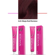 Sungur's Store 2 Li Set Premium 4.65 Akaju Kızıl Kestane - Kalıcı Krem Saç Boyası 2 x 50 G Tüp