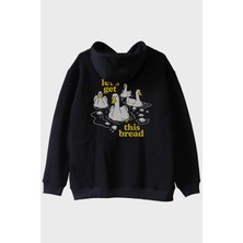 Lofux Let’s Get This Bread Baskılı Mizahi Tasarım Siyah Hoodie