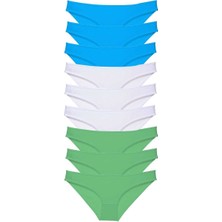 Sungur's Store 9 Adet Süper Eko Set Likralı Kadın Slip Külot Yeşil Beyaz Mavi