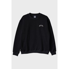 Lofux Sol El Kalp Desenli Nakış Bisiklet Yaka Sweatshirt - Sevgililer Günü Çift Tişörtleri