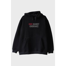Lofux Rage Against Ignorance Siyah Hoodie