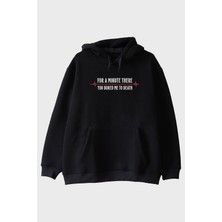 Lofux You Bored Me To Death Tasarımlı Baskılı Siyah Hoodie