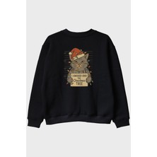 Lofux I Knocked The Tree Siyah Bisiklet Yaka Sweatshirt