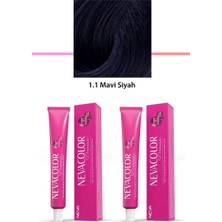 Sungur's Store 2 Li Set Premium 1.1 Mavi Siyah - Kalıcı Krem Saç Boyası 2 x 50 G Tüp