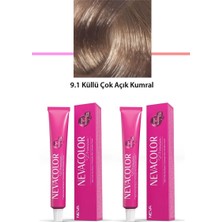 Sungur's Store 2 Li Set Premium 9.1 Küllü Çok Açık Kumral - Kalıcı Krem Saç Boyası 2 x 50 G Tüp