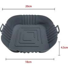 Sungur's Store Fritöz Afryer ve Fırın Silikon Pişirme Matı 20 cm Kare
