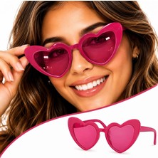 Sungur's Store Fuşya Pembe Kalp Şekilli Parti Gözlüğü