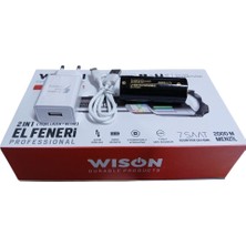 Sungur's Store Wison WS-9954 25W  Zoomlu Yeşil Lazerli Metal Şarjlı El Feneri