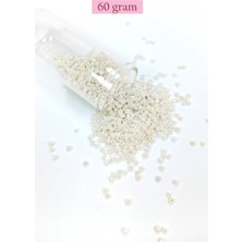 Sungur's Store Dökme Cam Kum Boncuk (11/0) 2 mm - 60 Gram -  Parlak Beyaz - BNC065