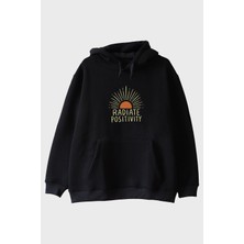 Lofux Radiate Positivity Siyah Hoodie